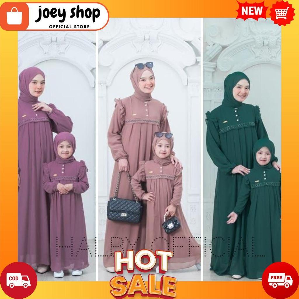 Rezqia Couple Kids And Mom Set Pashmina/Gamis Couple Ibu Dan Anak Model Terbaru/Gamis Ibu Dan Anak M