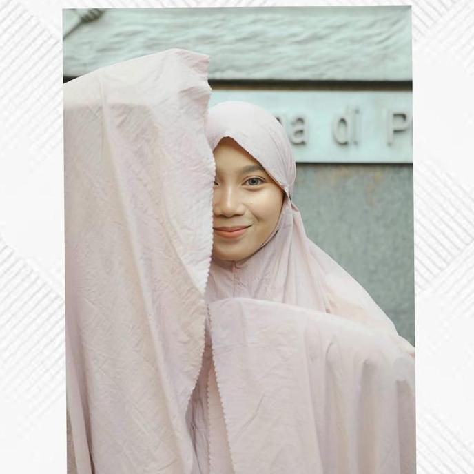 Mukena Travel/Travel Prayer Set/Perlengkapan Ibadah/Mukena Set Polos - Dusty Pink Muda