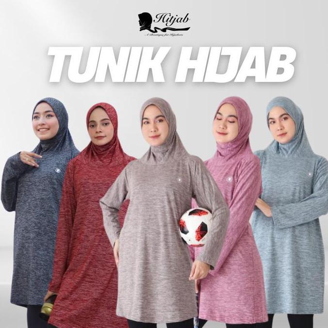 Tunik Hijab Set Olahraga Baju Senam Tennis Bersepeda Yoga