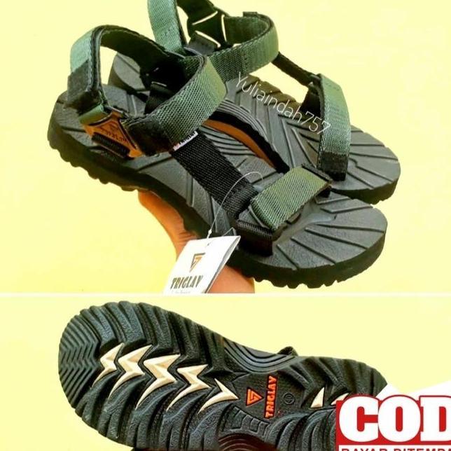 Sandal Gunung Adventure Hijau Army Sandal Hiking Trlav