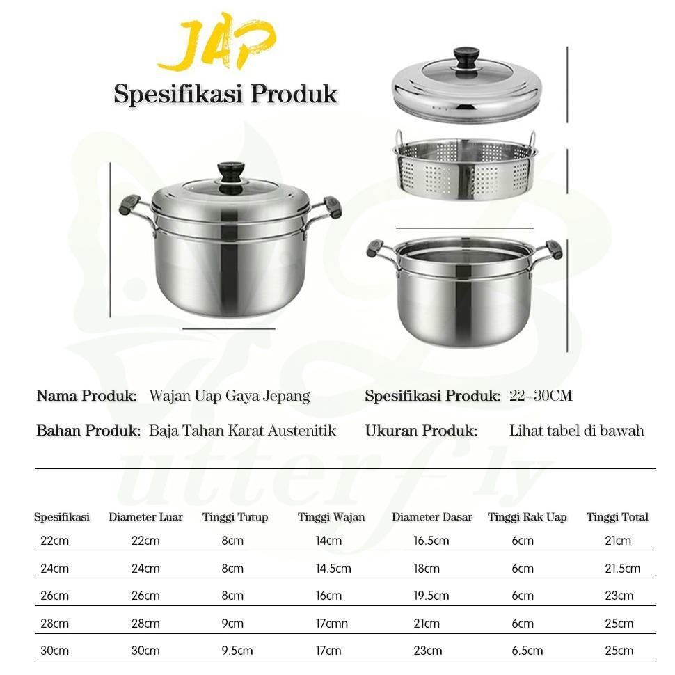 Omicko Panci Kukusan Tutup Kaca Ukuran Besar Panci Kukus 2 Susun Panci Kukus Stainless Steel Dandang