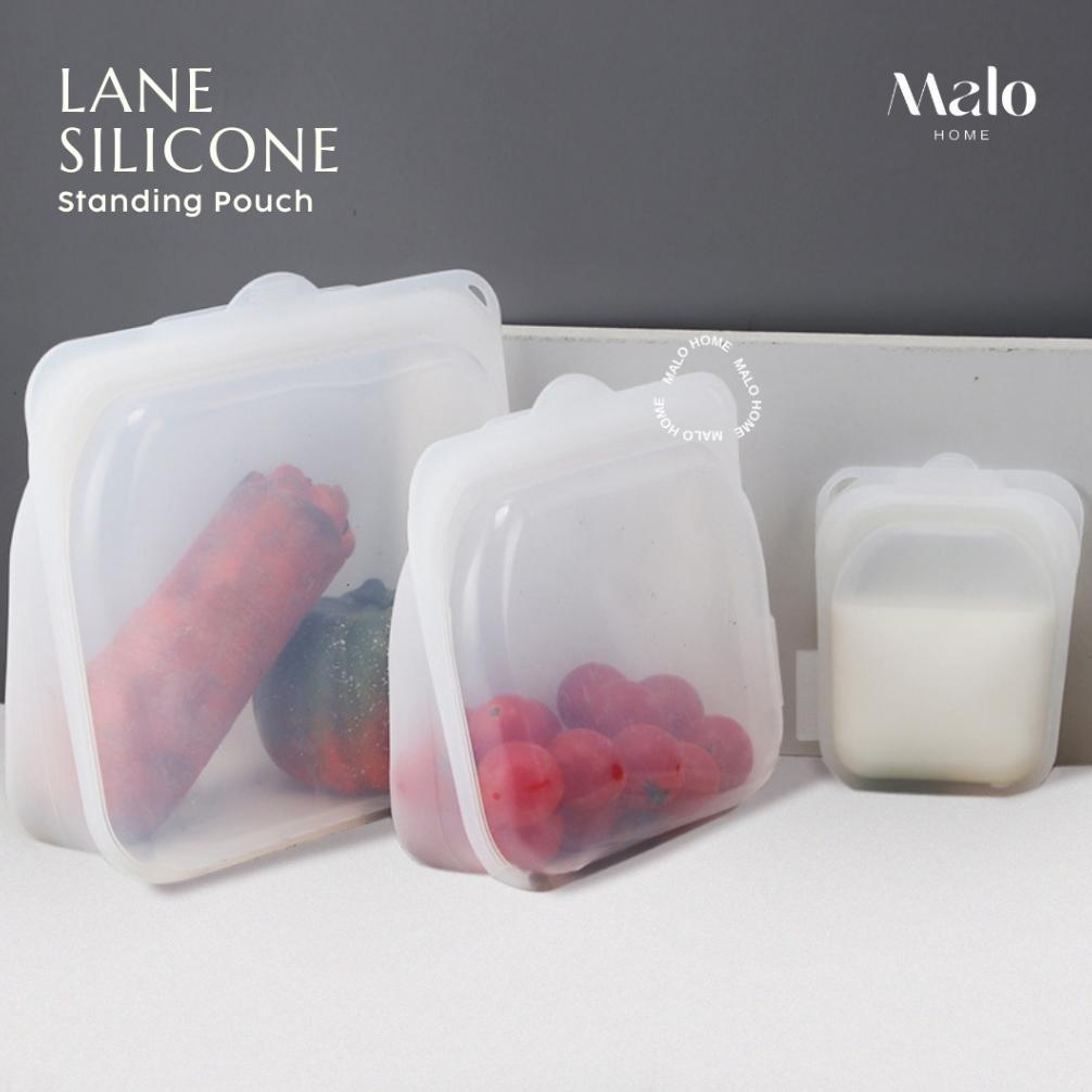 MALOHOME - LANE Silicone Pouch Standing 1950ml 1000ml 110ml Kantong Silikon Ziplock Silikon Makanan 