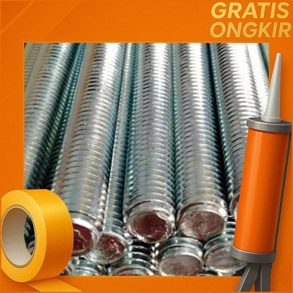 As Drat Long Drat M8 X 3 Meter Full Drat Galvanis