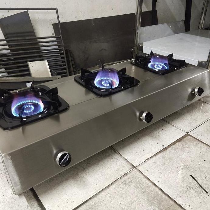 kompor 3 tungku stainless steel