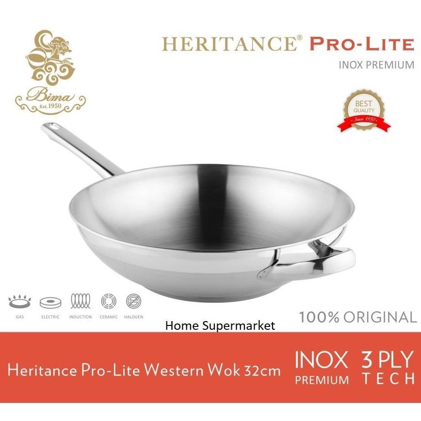 Wajan Stainless Steel Kuali WokPan Bima Heritance Pro-Lite Wok 32CM BP121432B