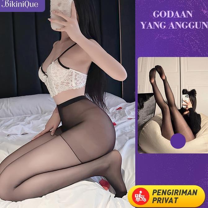 BikiniQue Legging Tipis Transparan Wanita Desain Open Panel Nyaman Fleksibel Celana Stocking Elastis