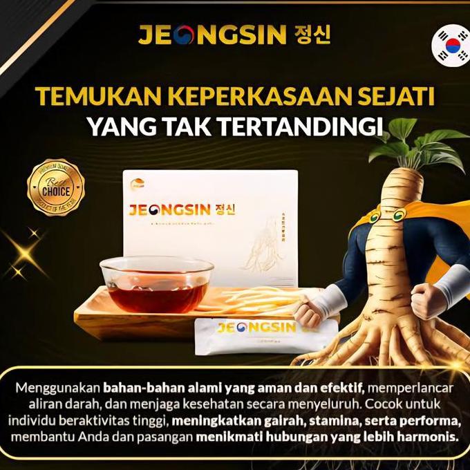 Jeongsin Suplemen Serbuk Herbal Vitalitas dan Stamina Pria Alami dengan Ginseng Korea Box (isi 5 Sac