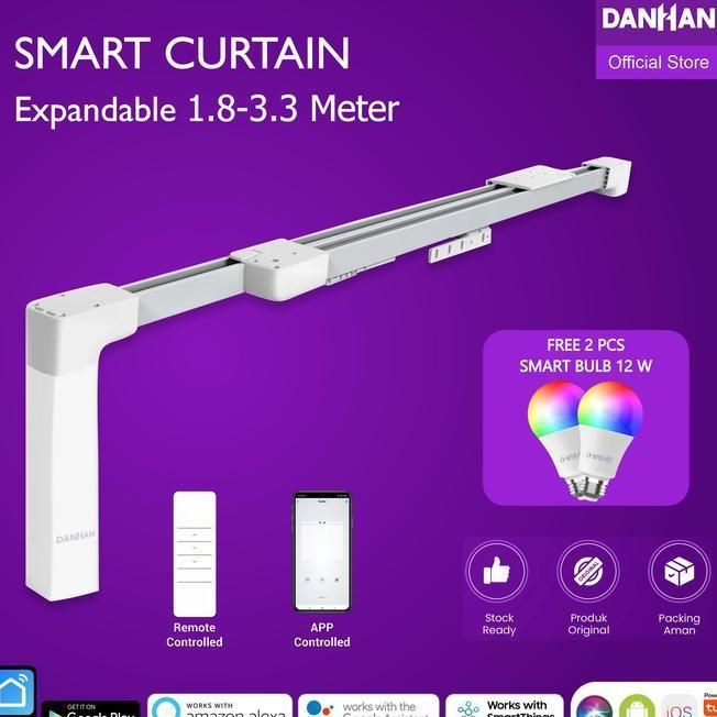 Rel Gorden Otomatis Smart Curtain Expandable 1.83.3 Meter Curtain Adjustable Gorden Tirai Otomatis R