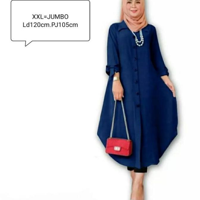 Tunik Jumbo Duffy Ld120&100 Tunik Wanita Terlaris Hijab Muslimah Kekinian Atasan Jumbo Busui&Frendly
