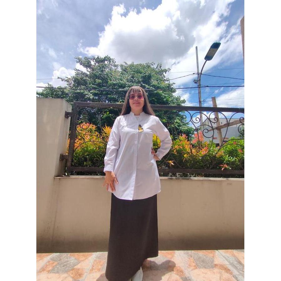 Sofi 6 -Kumpulan One Set Setelan Tunik Putih Lasofie Bahan Katun Putih Atasan Baju Wanita Muslim Pan