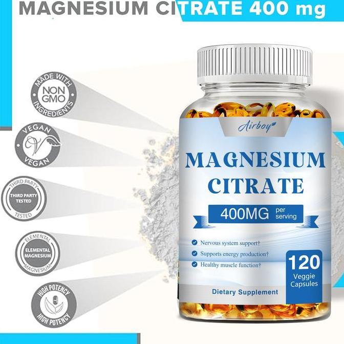 Airboy-Magnesium Sitrat-Bahan Alami-Suplemen-Kaya Magnesium, Natrium Kroskarmelosa, Asam Stearat, Ma