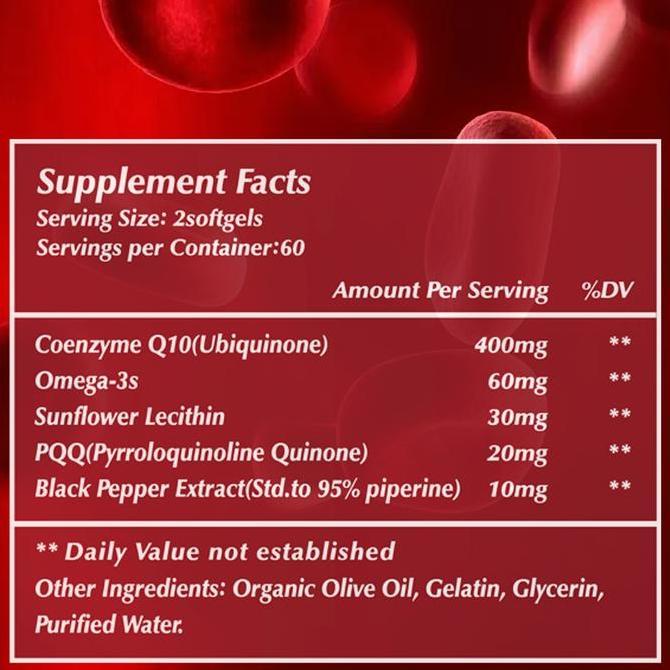 Coolkin-120 Kapsul/Botol-Suplemen Coq10-Non-Gmo-Bahan Alami-Mengandung Coq10, Omega-3, Lesitin Bunga