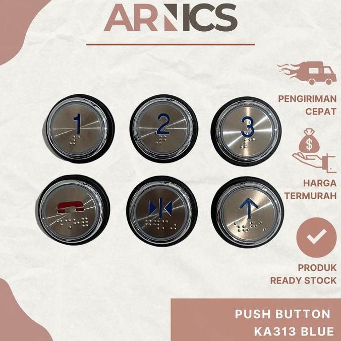Promo Push Button KA313 push button biru blue / Elevator Push Button / Push Button Lift Diskon