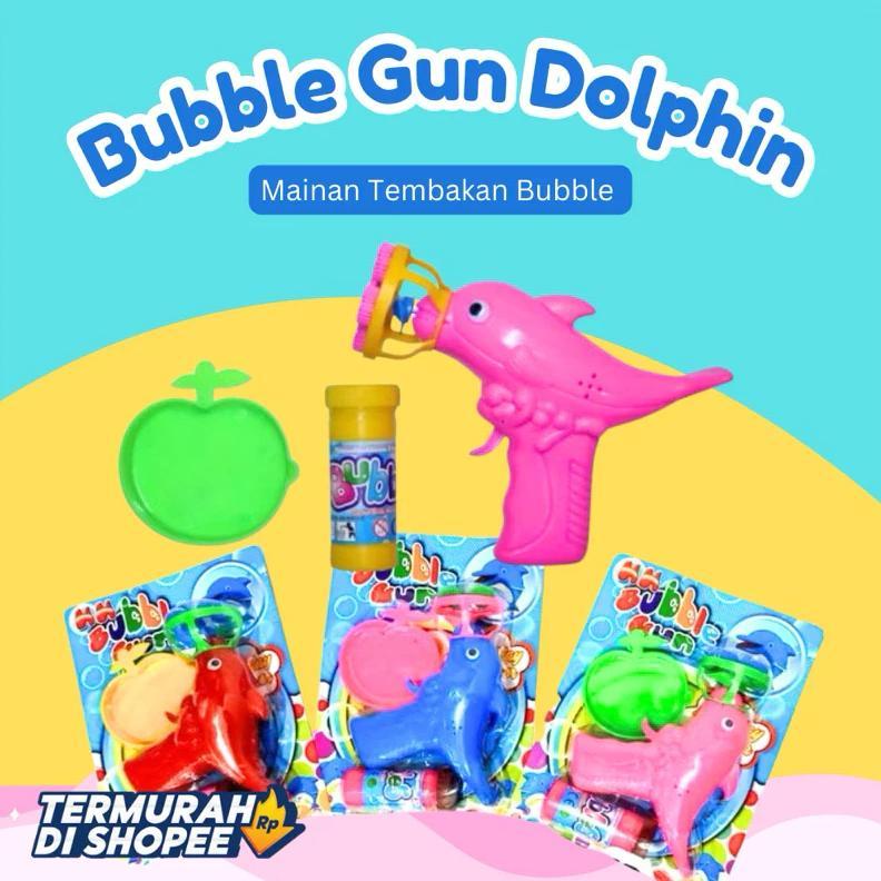 [Cod] Mainan Anak Bubble Gun Dolphin Tembakan Gelembung Sabun Otomatis Sni