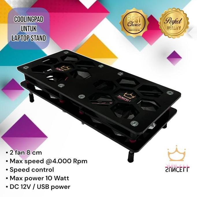jantikenaga - usb fan cooling pad 8cm x2 - high speed laptop komputer 8k rpm