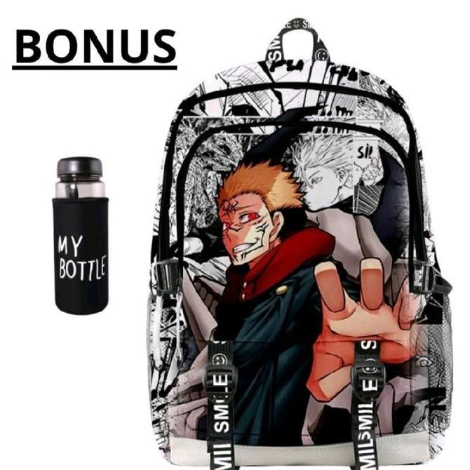 Tas Ransel Anime Jujutsu Kaisen Ransel Anak Sekolah Uni BONUS MyBottle/RaiNcover Size Besar