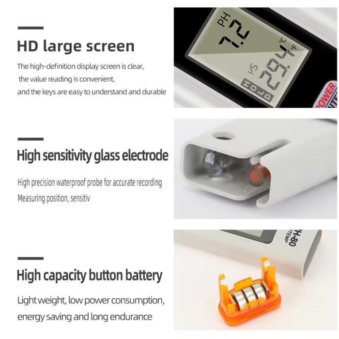 Hm Digital Ph-80 Ph / Suhu Hydrotester Alat Ukur Ph Air Hm Ph80 Ph Meter Original Dan Terpercaya