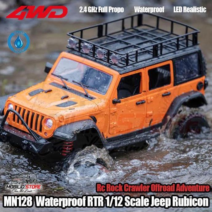 MN128 Waterproof RTR 1/12 Scale Jeep Rubicon RC Rock Crawler Adventure [terbaik]
