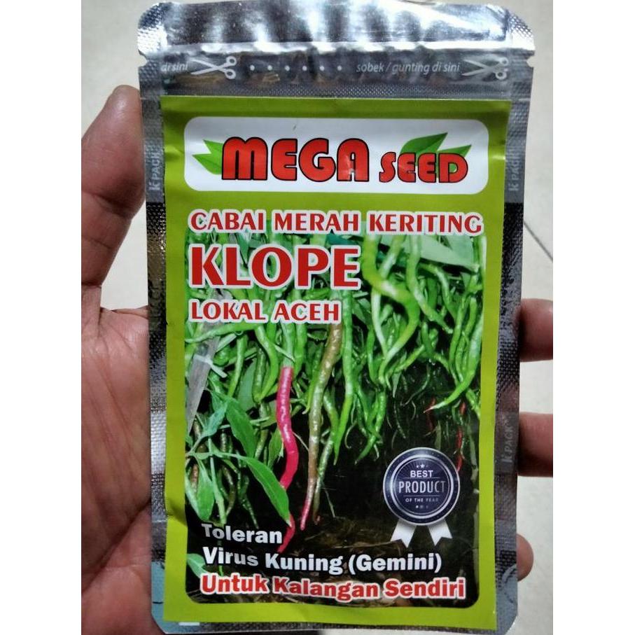 Terlaris Benih Cabe Merah Keriting Klope 10 Gram Lokal Aceh - Cmk Klope - Bibit Cabe Cabai Kriting K
