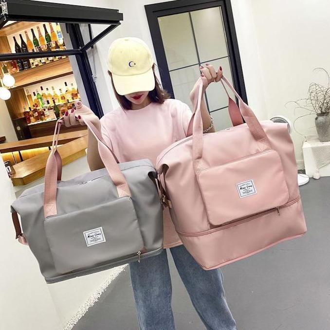 New Tas Travel Lipat Anti Air / Tas Gym Wanita / Tas Besar Lipat Portable