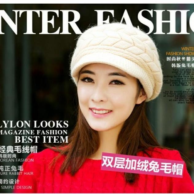 DE13 - TOPI RAJUT KOREA TOPI HIJAB TOPI MUSIM DINGIN WANITA