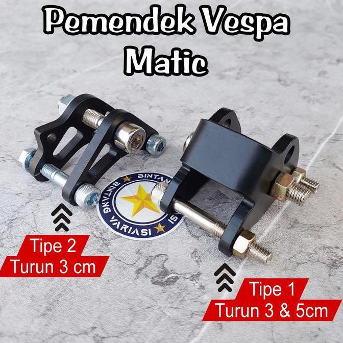 Lowering Kit Vespa Sprint Primavera Lx S Zelioni Pemendek Shock