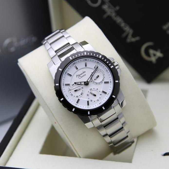 Ready ALEXANDRE CHRISTIE AC 6141 AC6141 WANITA SILVER WHITE ORIGINAL