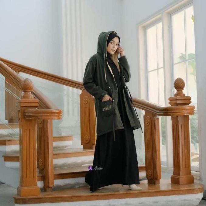 Outer Wanita Kekinian Outer Hijab Ori Alietha Jaket Hodie Terbaru Ootd Wanita Masakini Panjang