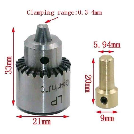 Kepala Bor Mini Drill Chuck Collet JTO 4mm