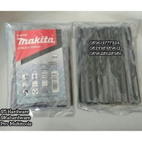 Mata Bor Besi Makita D-38744 HSS-R Metal Drill Bit 10 x 133 mm /Pack - Available