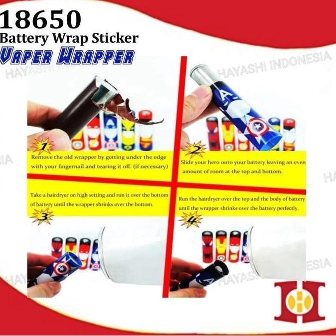18650 Battery Wrap Sleeve PVC Plastik Cover Baterai Batere Batre ODB