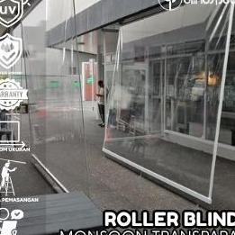 Roller Blind Pvc Transparan Roller Blinds Tahan Air Tirai Plastik Outdoor Krey Gulung Pvc Blinds Cus