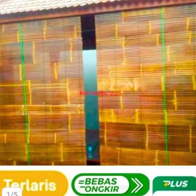 Tirai Bambu Wulung L 2M X P 25M Kerai Tirai Kerei Kerei Kray Bambu Hitam Kerai Tirai Gazebo Bambu Ti