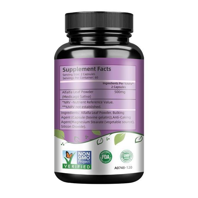 Pslalae-Kapsul Vegetarian Alfalfa-Suplemen Vitamin, Mineral, Dan Klorofil Yang Dibutuhkan-Suplemen A