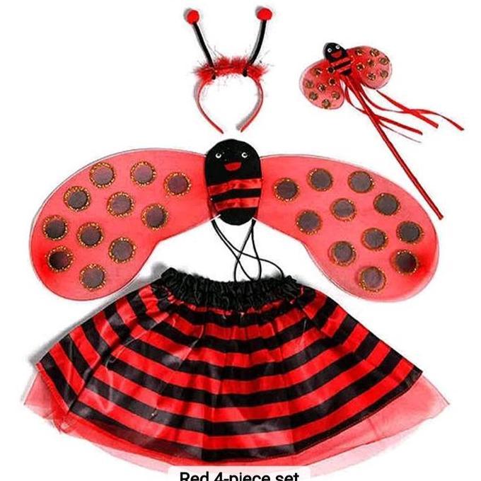 LADYBUG set Kostum anak Kumbang 4in1 kostum ladybug halloween anak