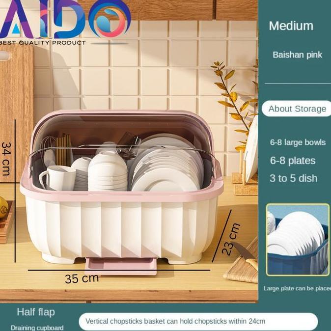 TERMURAH - Rak Piring Tertutup Plastik Tempat Gelas Sendok Tutup Mini Wastafel Minimalis Rak Penyimp