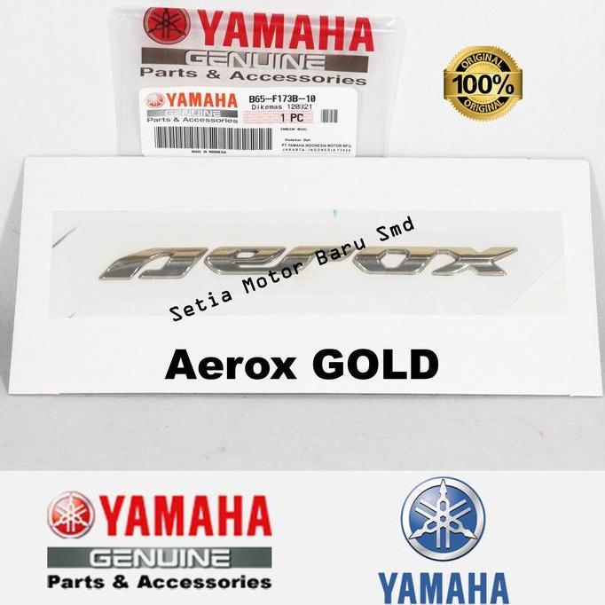Promo Emblem Stiker Logo Timbul Gold Motor Aerox Asli Original Yamaha COD
