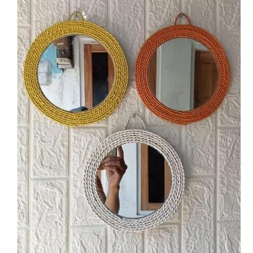 Cermin Aesthetic Kaca Hias Dekorasi / Cermin Dinding Gantung Bulat