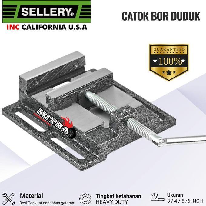 Sellery U.S.A. Catok Tanggem Ragum 6 inch Untuk Stand Bor Jepitan Dudukan Bor 6"