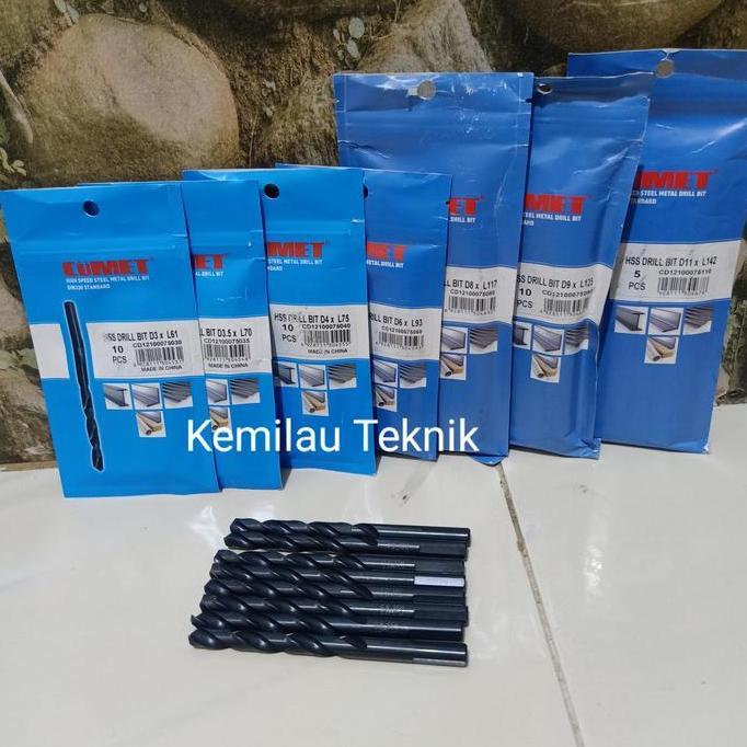 Paket Mata Bor Besi Stainless CUMET BLACK OXIDE Germany Std