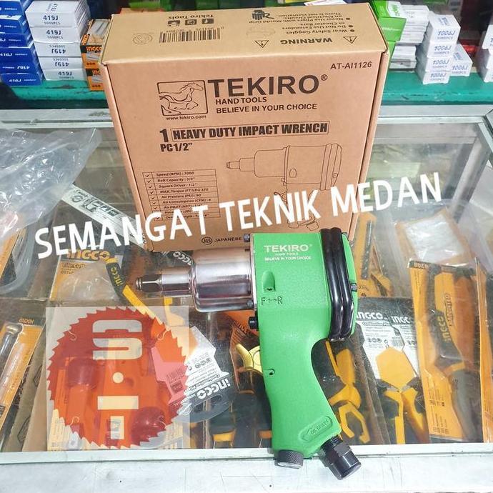 BOR AIR IMPACT WRENCH BUKA ALAT BUKA RODA ANGIN BAN 1/2" HIJAU TEKIRO
