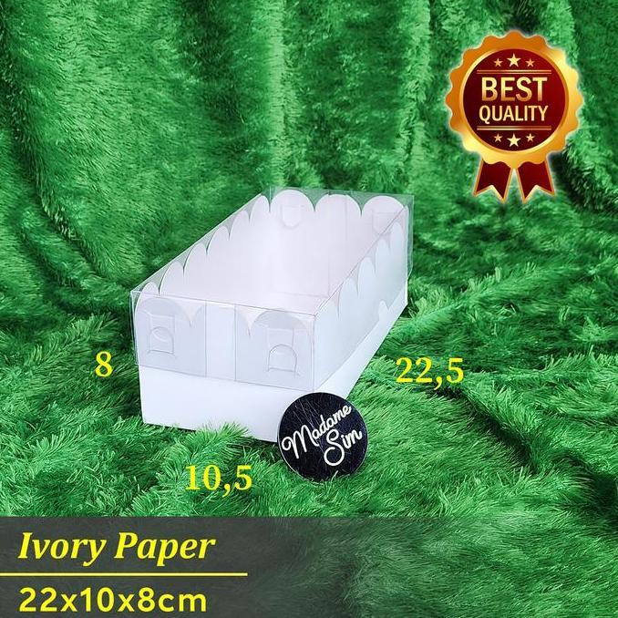 BOX MIKA PUTIH - DUS BOLU - KOTAK BROWNIES - KARDUS 22x10x8