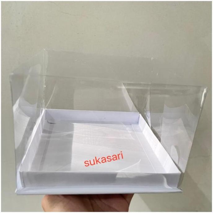 Mika Cake 30x30x12 cm Putih cake box kue dus kue mika transparant