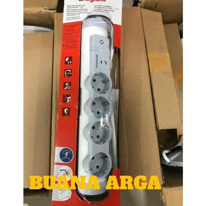 Stop Kontak Anti Petir (Surge Protector) saklar 4 Socket 1,5 M Legrand Promo Premium