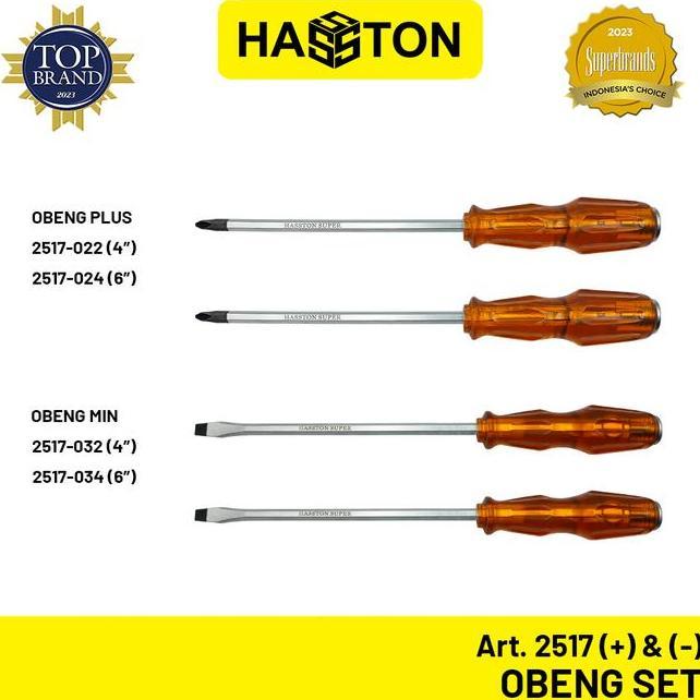 Hasston Obeng Set Obeng Plus Minus Set Obeng Kembang Set