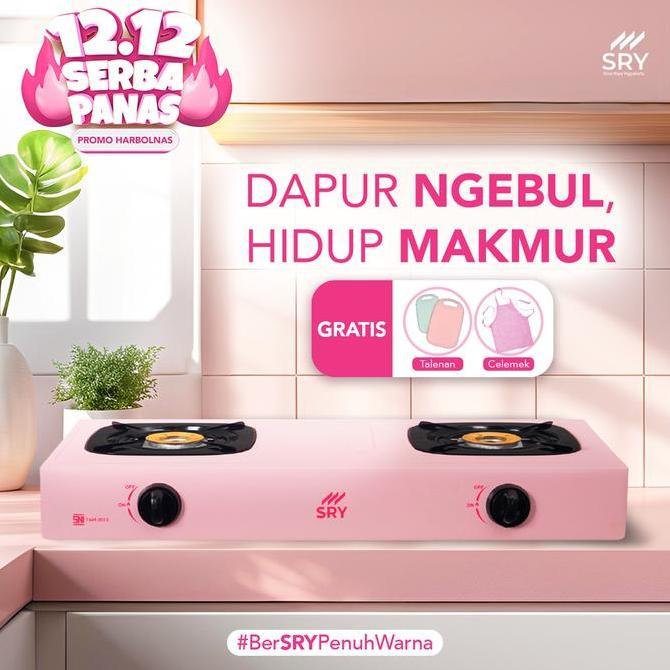 Kompor Gas Sry 2 Tungku Pastel Kompor Teflon Kompor 2 Tungku Kompor Dapur Ern Kompor Pastel