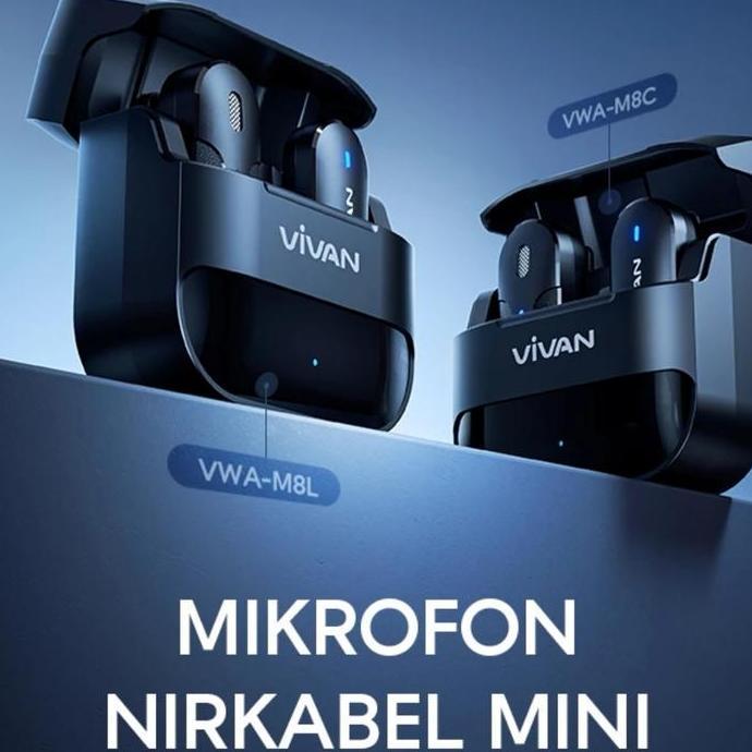 Microphone Vivan VWA-M8C Usb C / VWA-M8L Lightning Wireless Clip On Mic Terlaris