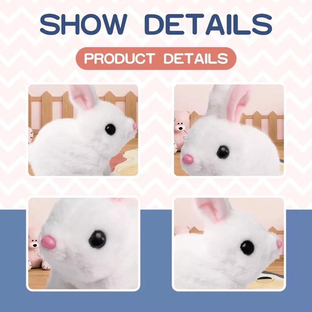 Aw89 Boneka Kelinci Bulu Bisa Jalan Mainan Anak Boneka Kelinci Lucu Berjalan - Mainan Edukasi Kelinc