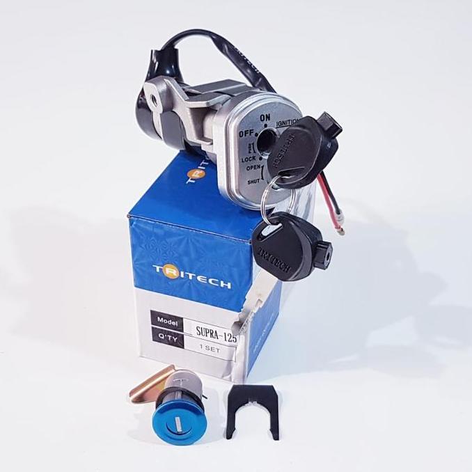 KUNCI KONTAK SET KUNCI JOK ORI TRITECH MOTOR SUPRA X 125 LAMA/KARBU