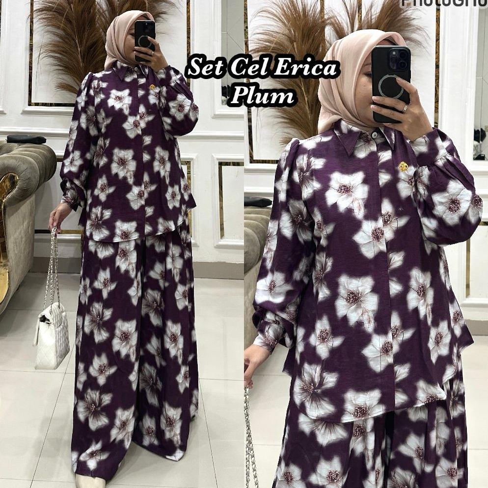 Queenasyari - Ericca Set Kulot ( Tanpa Hijab ) Setelan Muslim Daily Wanita Dewasa Ukuran Jumbo